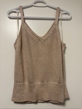 Banana Republic Shimmery Gold Knit Tank Top